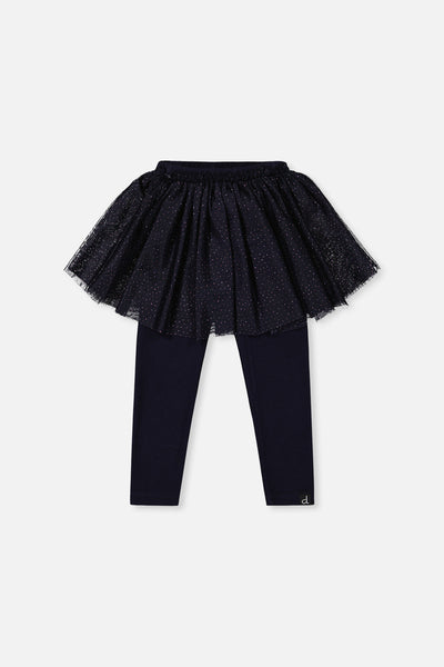 Leggings With Integrated Tulle Skirt Dark Blue - J20YG81_04810