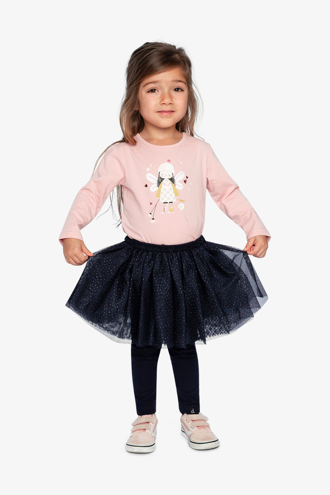 Leggings With Integrated Tulle Skirt Dark Blue - J20YG81_04810