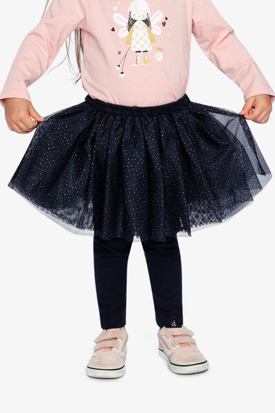 Leggings With Integrated Tulle Skirt Dark Blue - J20YG81_04810