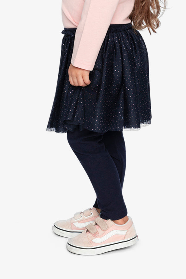 Leggings With Integrated Tulle Skirt Dark Blue - J20YG81_04810