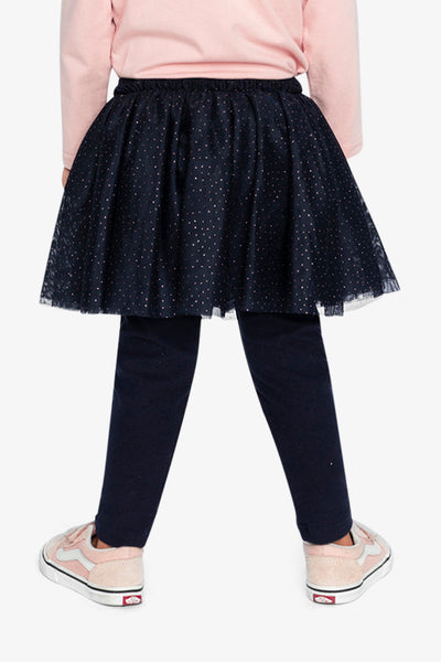 Leggings With Integrated Tulle Skirt Dark Blue - J20YG81_04810
