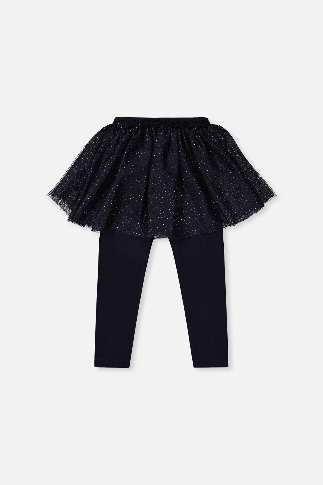 Leggings With Integrated Tulle Skirt Dark Blue - J20YG81_04810