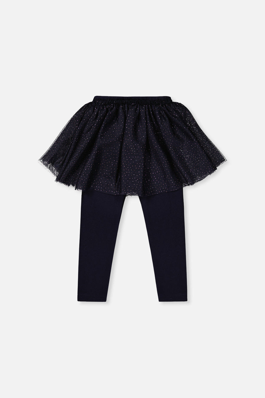Leggings With Integrated Tulle Skirt Dark Blue - J20YG81_04810