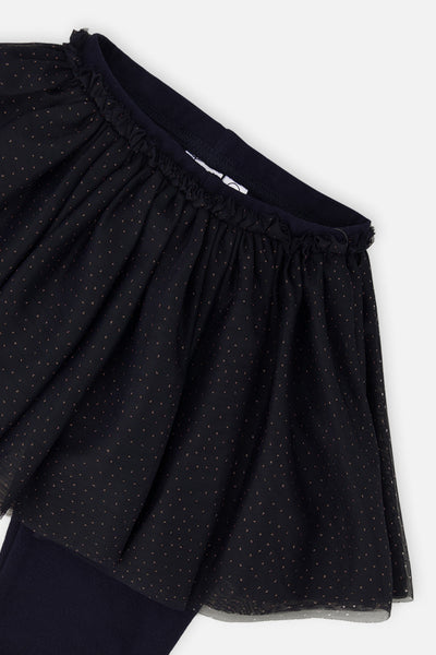 Leggings With Integrated Tulle Skirt Dark Blue - J20YG81_04810