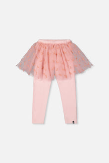 Leggings With Integrated Tulle Skirt Pale Dusty Pink - J20YG81_06220
