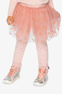 Leggings With Integrated Tulle Skirt Pale Dusty Pink - J20YG81_06220