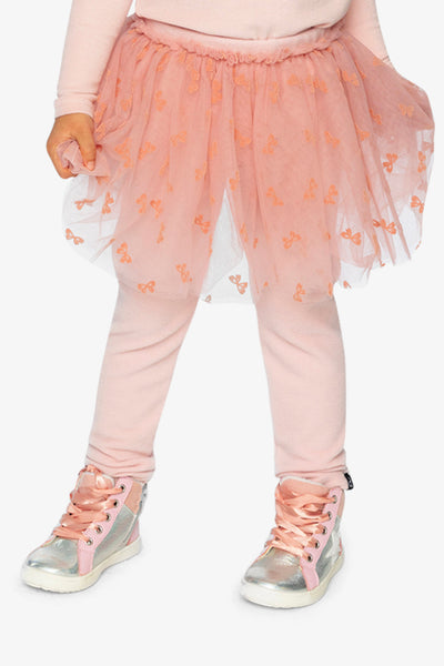 Leggings With Integrated Tulle Skirt Pale Dusty Pink - J20YG81_06220
