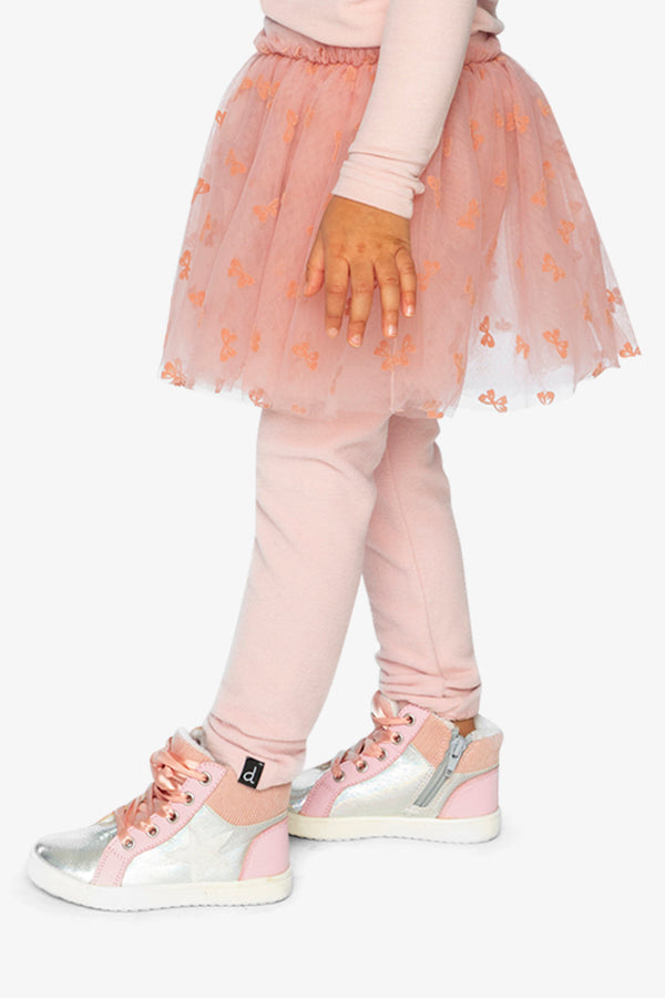 Leggings With Integrated Tulle Skirt Pale Dusty Pink - J20YG81_06220