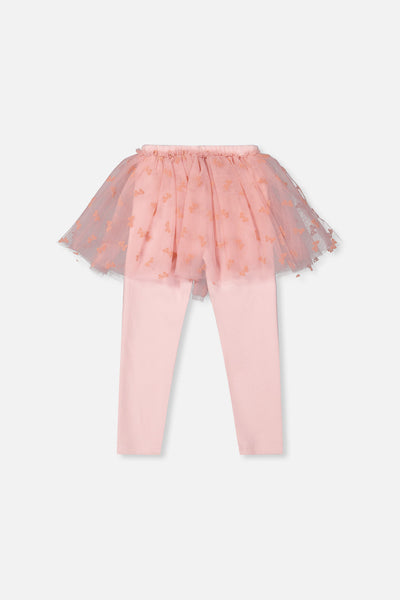Leggings With Integrated Tulle Skirt Pale Dusty Pink - J20YG81_06220