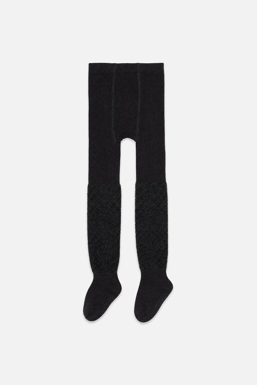 Collants en tricot texturé bouclé noir