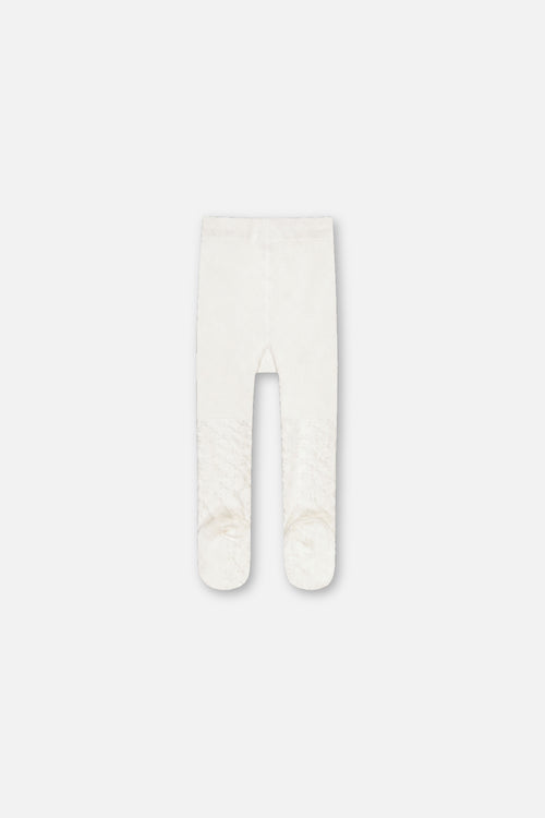 Collants en tricot texturé blanc cassé pour bébé