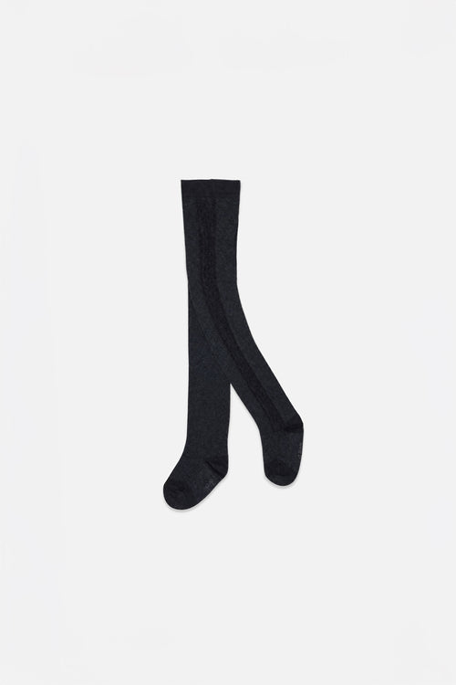 Baby Knit Textured Tights Dark Blue