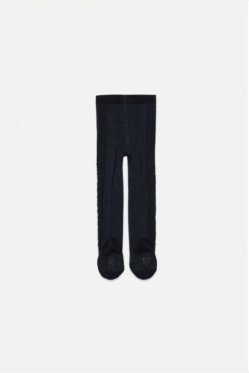 Baby Knit Textured Tights Dark Blue