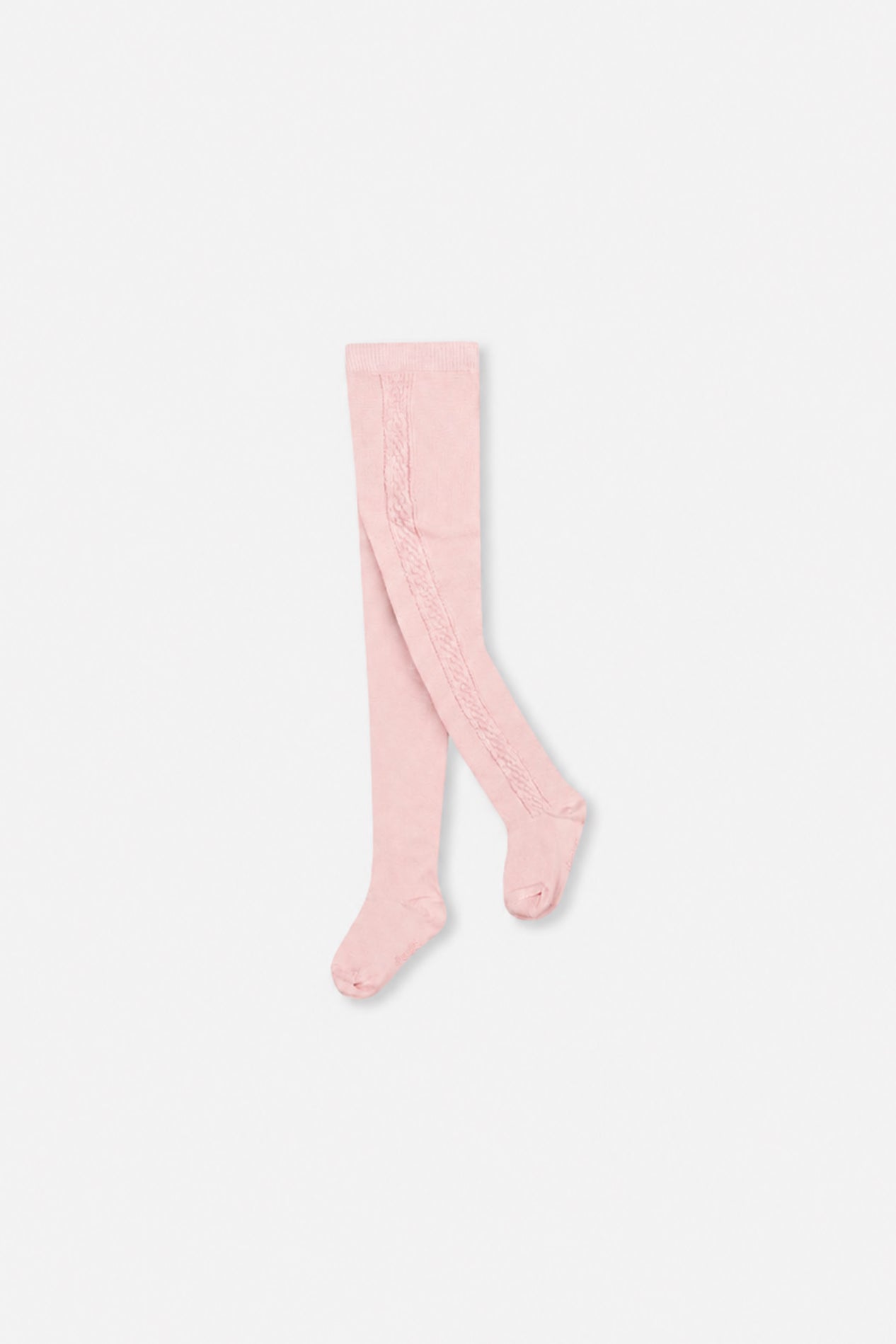 Collants en tricot texturé vieux rose pour bébé