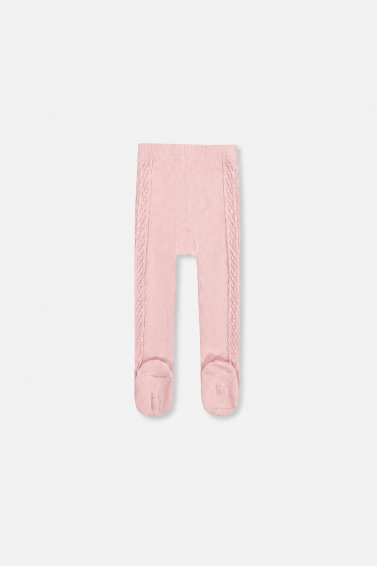 Collants en tricot texturé vieux rose pour bébé