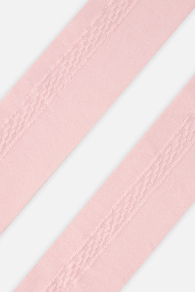Collants en tricot texturé vieux rose pour bébé
