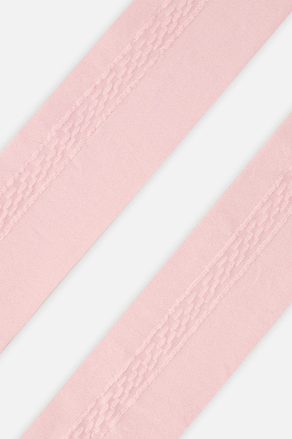 Collants en tricot texturé vieux rose pour bébé