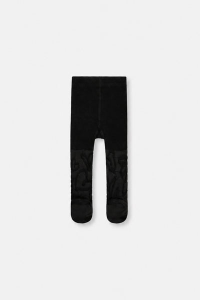 Baby Knit Textured Tights Black