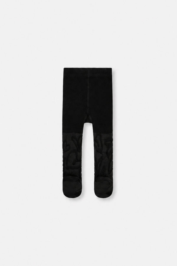 Baby Knit Textured Tights Black
