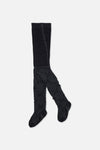Collants en tricot texturé bleu foncé