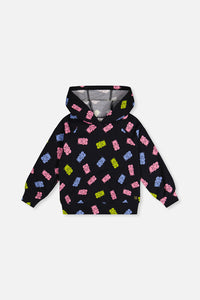 Printed Hoodie Black Printed Gummy Bears - J20Z30_2J033
