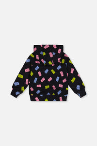 Printed Hoodie Black Printed Gummy Bears - J20Z30_2J033