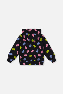 Printed Hoodie Black Printed Gummy Bears - J20Z30_2J033