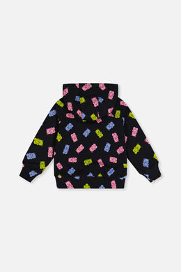 Printed Hoodie Black Printed Gummy Bears - J20Z30_2J033