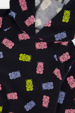 Printed Hoodie Black Printed Gummy Bears - J20Z30_2J033