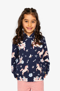 Printed Hoodie Purple Unicorn Print - J20Z30_2J083
