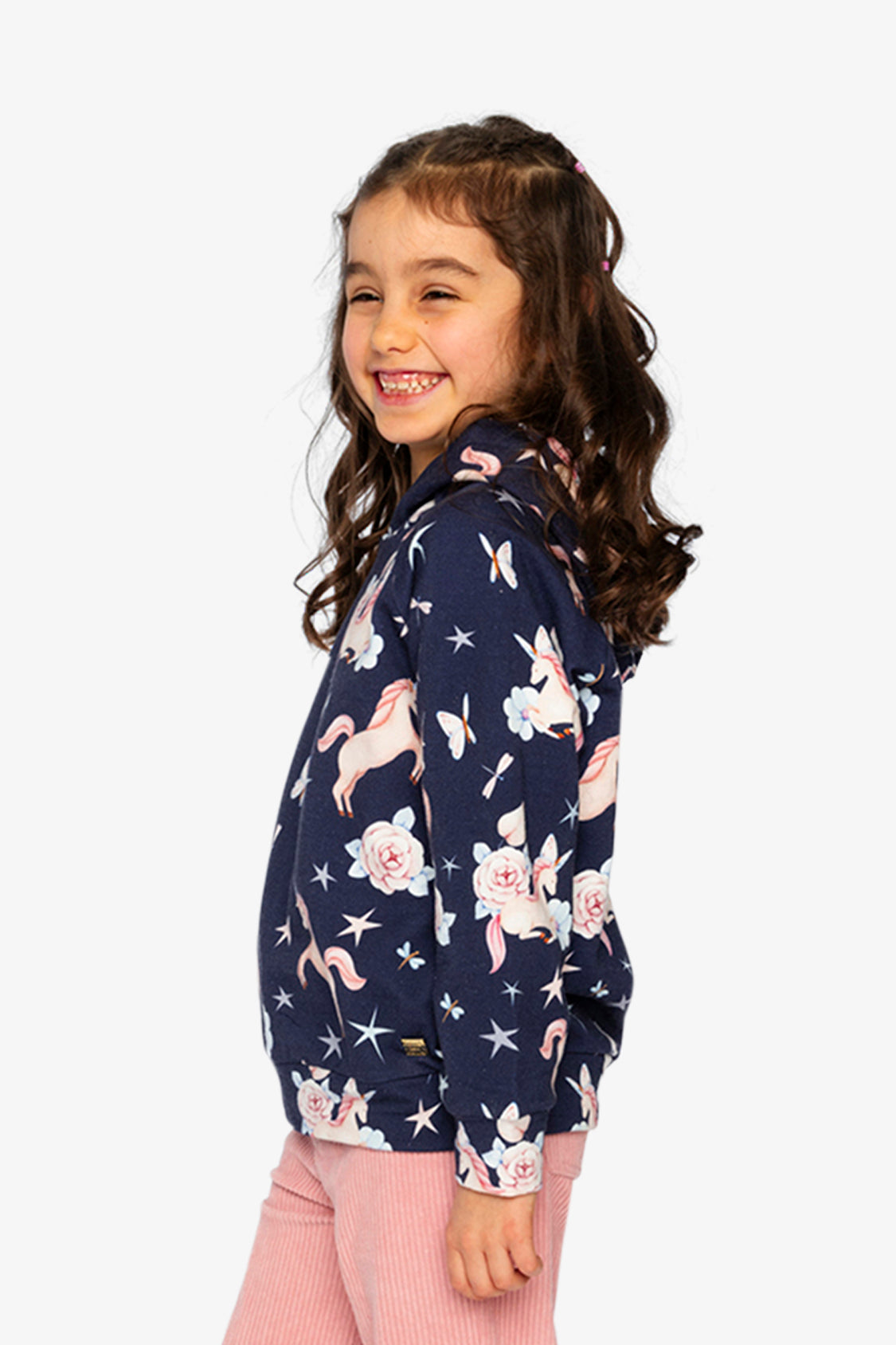 Printed Hoodie Purple Unicorn Print - J20Z30_2J083