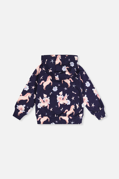 Printed Hoodie Purple Unicorn Print - J20Z30_2J083