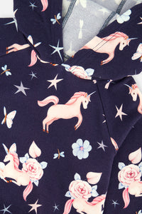 Printed Hoodie Purple Unicorn Print - J20Z30_2J083