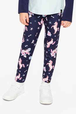 Printed Leggings Navy Unicorn Print - J20Z61_2J083