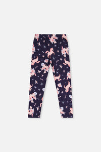 Printed Leggings Navy Unicorn Print - J20Z61_2J083