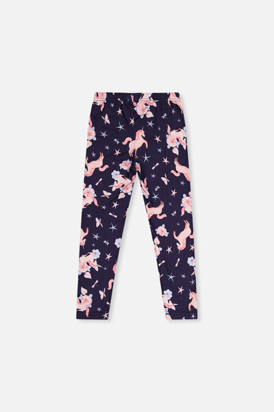 Printed Leggings Navy Unicorn Print - J20Z61_2J083