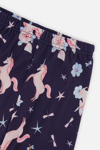 Printed Leggings Navy Unicorn Print - J20Z61_2J083