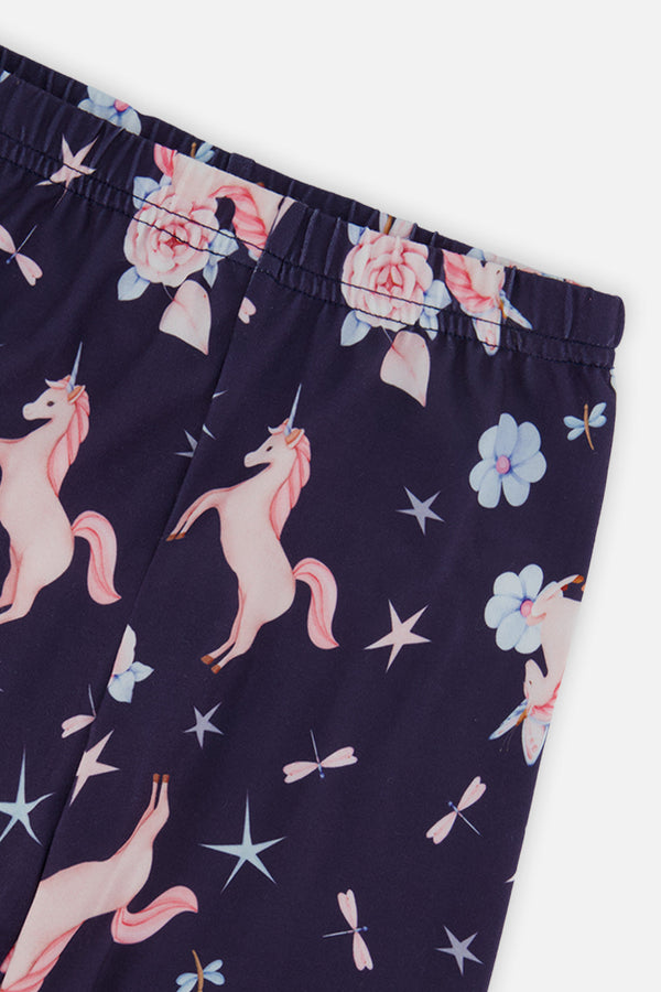 Printed Leggings Navy Unicorn Print - J20Z61_2J083