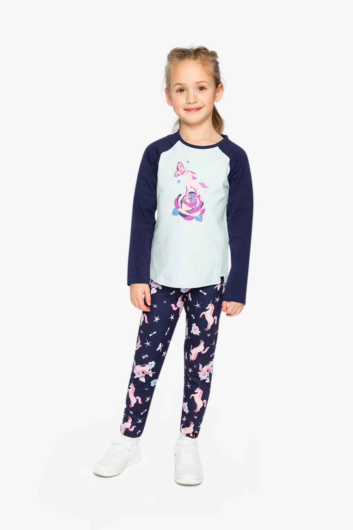 Raglan Organic Cotton T-Shirt Dark And Pale Blue - J20Z70_04970