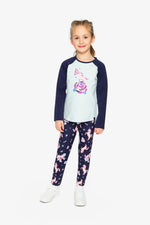 Raglan Organic Cotton T-Shirt Dark And Pale Blue - J20Z70_04970
