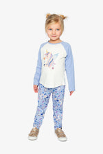 Raglan Organic Cotton T-Shirt Violet And Off-White - J20Z70_05011
