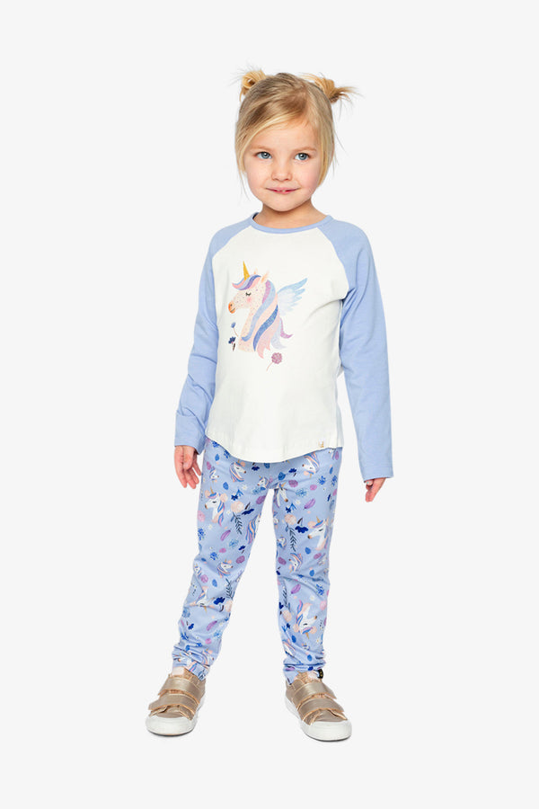 Raglan Organic Cotton T-Shirt Violet And Off-White - J20Z70_05011