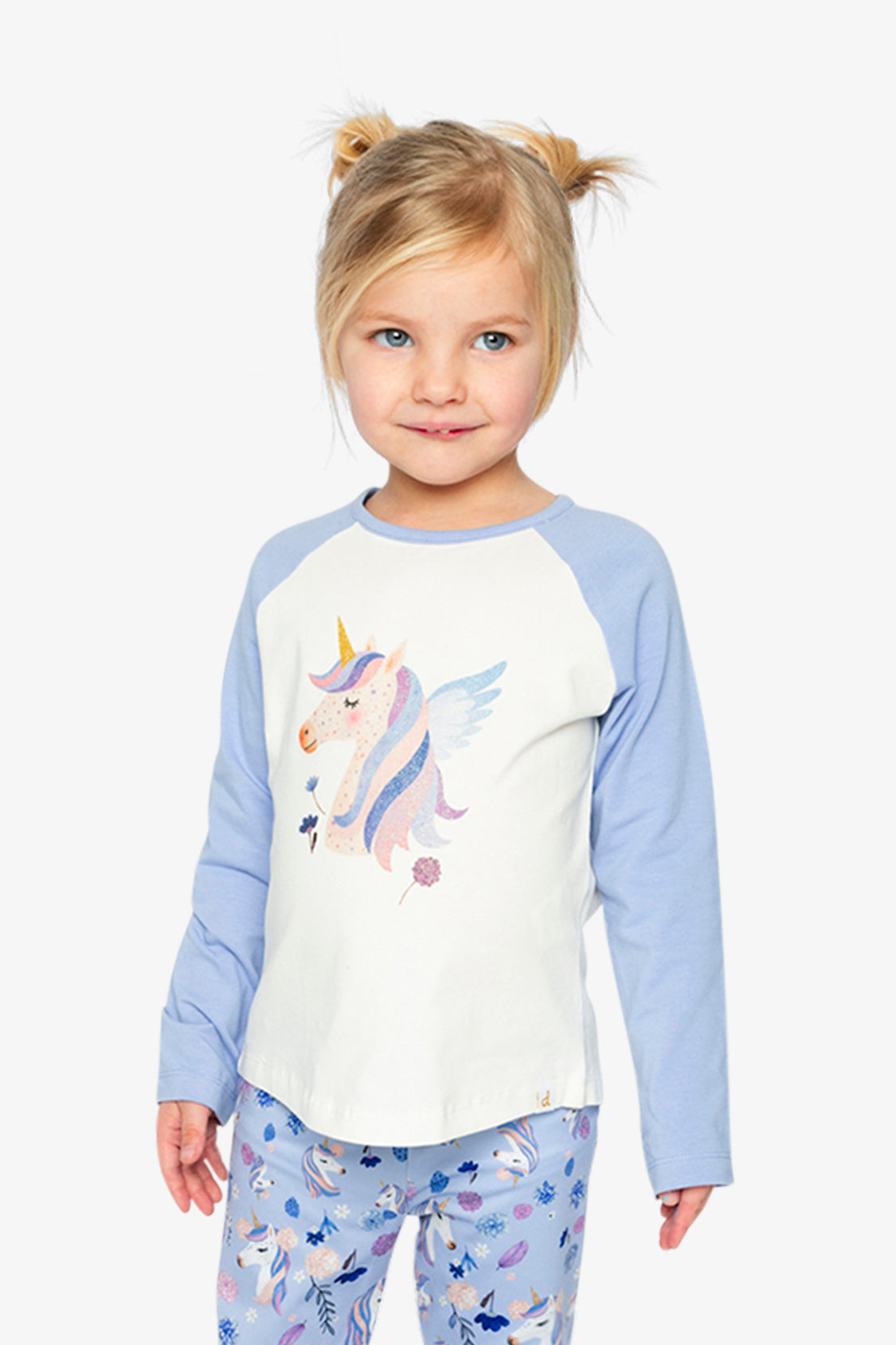 Raglan Organic Cotton T-Shirt Violet And Off-White - J20Z70_05011