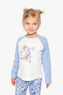 Raglan Organic Cotton T-Shirt Violet And Off-White - J20Z70_05011