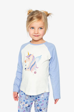 Raglan Organic Cotton T-Shirt Violet And Off-White - J20Z70_05011