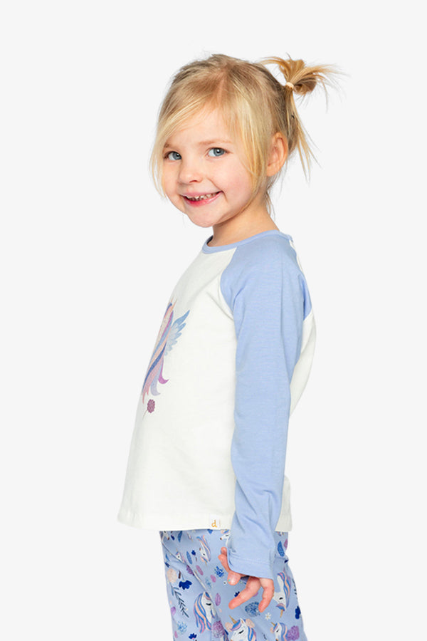 Raglan Organic Cotton T-Shirt Violet And Off-White - J20Z70_05011