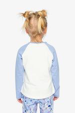 Raglan Organic Cotton T-Shirt Violet And Off-White - J20Z70_05011