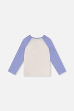 Raglan Organic Cotton T-Shirt Violet And Off-White - J20Z70_05011
