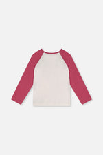 Raglan Organic Cotton T-Shirt Pinkish Violet And White - J20Z70_05700
