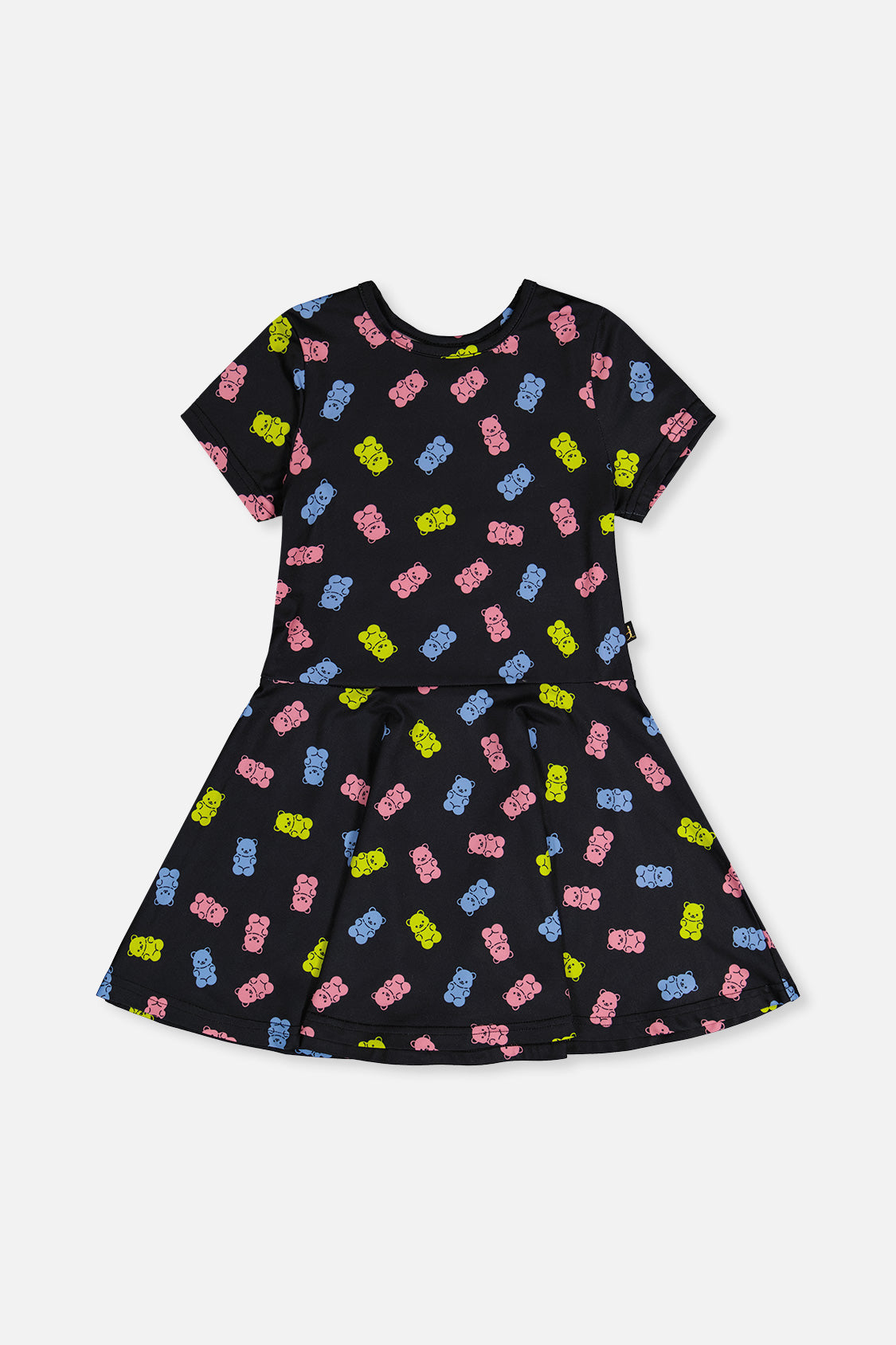 Short Sleeve Dress Black Printed Gummy Bears - J20Z85_2J033